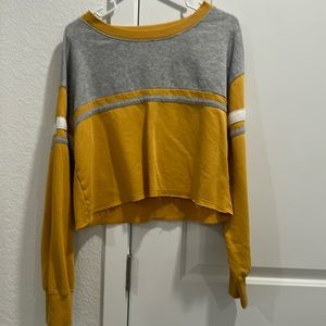 Yellow cropped long sleeve